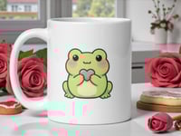 Image 1 of Kawaii Frog Mug: Valentine's Day Coffee Cup