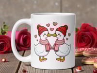 Image 1 of Goose Valentine Mug: Couple Coffee Cup, Cozy Love Nest