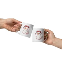 Image 3 of Goose Valentine Mug, Floral Crown Coffee Cup