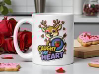 Image 1 of Caught My Heart Deer Valentine Mug Camo Hunting Coffee Cup