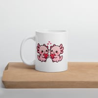 Image 4 of Kawaii Axolotl Couple Mug, Valentine's Day Gift