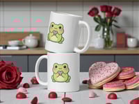 Image 2 of Kawaii Frog Mug: Valentine's Day Coffee Cup