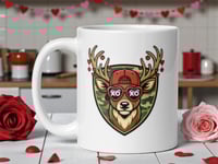 Image 1 of XO Deer Valentine Mug Camo Buck Coffee Cup Funny Hunting Gift