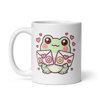 Image 3 of Kawaii Frog Valentine Mug: Love Letters Coffee Cup