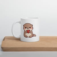 Image 4 of Kawaii Otter Valentine's Day Mug, Coffee Cup Gift