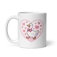 Image 2 of Goose Valentine Mug: Bowtie Goose Coffee Cup Gift