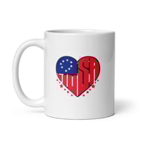Image 2 of Patriotic Heart Mug | Red White Blue Coffee Cup | American Love Mug | USA Pride Gift