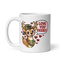 Image 3 of Love You Deerly Mug, Camo Deer Valentine's Day Gift