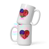 Image 3 of Patriotic Heart Mug | Red White Blue Coffee Cup | American Love Mug | USA Pride Gift