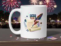 Image 1 of USA 250th Anniversary Mug | Founding Era Inspired Coffee Cup | White Ceramic Mug