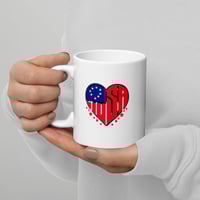 Image 4 of Patriotic Heart Mug | Red White Blue Coffee Cup | American Love Mug | USA Pride Gift