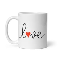 Image 2 of Love Script Coffee Mug | Minimalist Heart, Romantic Gift