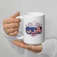 Image 3 of USA 250th Anniversary Coffee Mug | Patriotic Word Art
