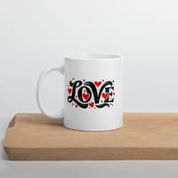 Image 5 of LOVE Mug with Hearts | Red Black Romantic Coffee Cup | Gift for Love, Valentine, Anniversary
