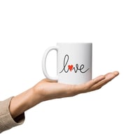 Image 4 of Love Script Coffee Mug | Minimalist Heart, Romantic Gift