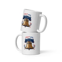 Image 3 of USA 250th Anniversary Mug | Liberty Bell Patriotic Coffee Mug | White Ceramic Cup