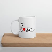 Image 5 of Love Script Coffee Mug | Minimalist Heart, Romantic Gift