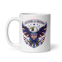 Image 2 of USA 250th Anniversary Mug | Bald Eagle Patriotic Coffee Mug | White Ceramic America Cup