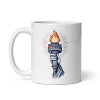 Image 2 of USA 250th Anniversary Mug | Liberty Torch Patriotic Coffee Cup | White Ceramic Mug