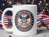 Image 1 of USA 250th Anniversary Coffee Mug | Heritage Seal, Patriotic Gift