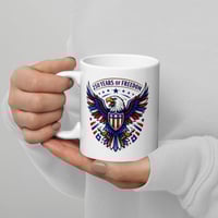 Image 3 of USA 250th Anniversary Mug | Bald Eagle Patriotic Coffee Mug | White Ceramic America Cup