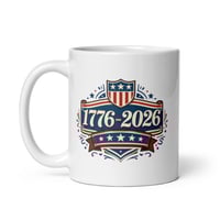 Image 2 of USA 250th Anniversary Mug | Retro 1776 Typography Coffee Cup | White Ceramic Mug