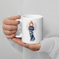 Image 3 of USA 250th Anniversary Mug | Liberty Torch Patriotic Coffee Cup | White Ceramic Mug