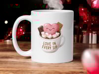 Image 1 of Love In Every Sip Ceramic Mug, Valentine's Day Cocoa Gift