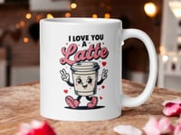 Image 1 of I Love You Latte Mug, Coffee Character, Valentine's Day Gift