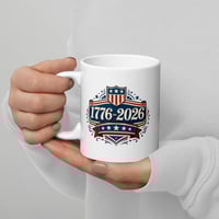 Image 3 of USA 250th Anniversary Mug | Retro 1776 Typography Coffee Cup | White Ceramic Mug