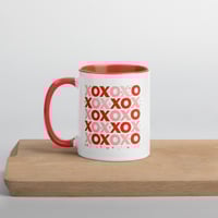 Image 2 of XOXO Valentine Coffee Mug, Red Interior, Love Gift