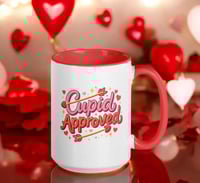 Image 2 of Cupid Approved Valentine Coffee Mug, Red Interior