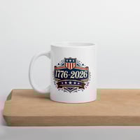Image 5 of USA 250th Anniversary Mug | Retro 1776 Typography Coffee Cup | White Ceramic Mug