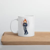 Image 6 of USA 250th Anniversary Mug | Liberty Torch Patriotic Coffee Cup | White Ceramic Mug