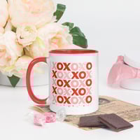 Image 4 of XOXO Valentine Coffee Mug, Red Interior, Love Gift