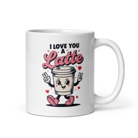 Image 4 of I Love You Latte Mug, Coffee Character, Valentine's Day Gift