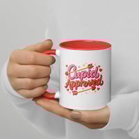 Image 5 of Cupid Approved Valentine Coffee Mug, Red Interior