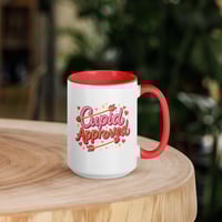 Image 7 of Cupid Approved Valentine Coffee Mug, Red Interior