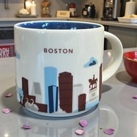 Image 8 of Starbucks Boston You Are Here Mug 14oz Navy Blue Harbor Skyline