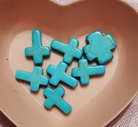 Image 1 of Blue Cross Stone Beads (481)