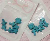 Image 2 of Blue Cross Stone Beads (481)