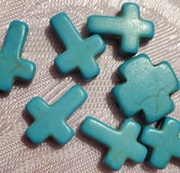 Image 3 of Blue Cross Stone Beads (481)