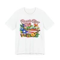 Image 1 of Puerto Rico Graphic Tee – Tropical Flag, Coquí & Guitar Island Pride T-Shirt