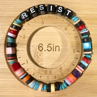 Image 2 of RESIST Alphabet Bracelet in Stone, Clay, Lava and Glass Beads 