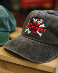 Image 1 of Skull Dad Cap - Washed Black