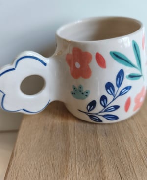 Image of  tasse anse fleur 