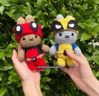 Image 4 of Deadpool and Wolvie bunny crochet! 