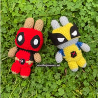 Image 3 of Deadpool and Wolvie bunny crochet! 