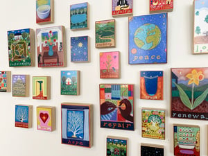 Image of Peace- illumination series print on wooden plaque-- regular size