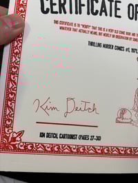Image 5 of THRILLING MURDER COMICS #1 - Signed by Kim Deitch (with certificate)